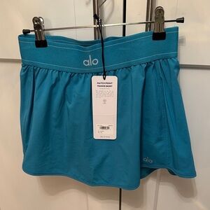 Alo Yoga Match Point Tennis Skirt in Blue Splash XS